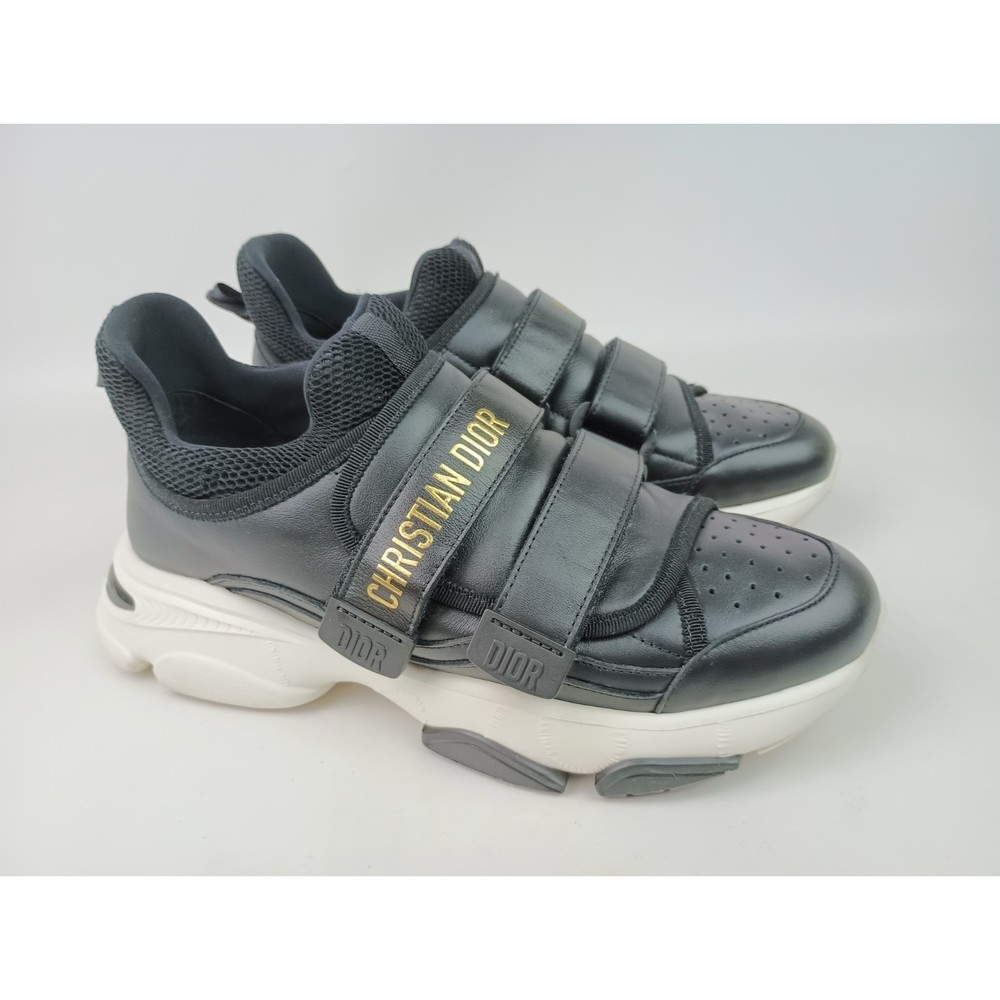 Dior Women's Black D Wander Leather Grip-Strap Sneakers Shoes Size 39 - Picture 1 of 8